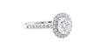 Round Halo Classic Diamond Band Engagement Ring