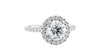 Round Halo Classic Diamond Band Engagement Ring