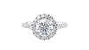 Round Halo Classic Diamond Band Engagement Ring