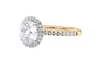 Round Halo Diamond Band Engagement Ring