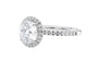 Round Halo Diamond Band Engagement Ring