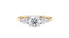 Round and Pear Cut 3 Stone Diamond Engagement Ring