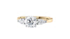 Round and Pear Cut 3 Stone Diamond Engagement Ring