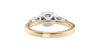 Round and Pear Cut 3 Stone Diamond Engagement Ring