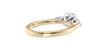 Round and Pear Cut 3 Stone Diamond Engagement Ring