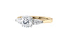 Round and Pear Cut 3 Stone Diamond Engagement Ring