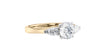 Round and Pear Cut 3 Stone Diamond Engagement Ring