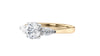 Round and Pear Cut 3 Stone Diamond Engagement Ring