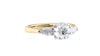 Round and Pear Cut 3 Stone Diamond Engagement Ring