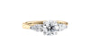 Round and Pear Cut 3 Stone Diamond Engagement Ring