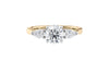 Round and Pear Cut 3 Stone Diamond Engagement Ring