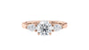 Round and Pear Cut 3 Stone Diamond Engagement Ring