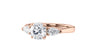 Round and Pear Cut 3 Stone Diamond Engagement Ring
