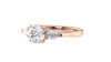 Round and Pear Cut 3 Stone Diamond Engagement Ring