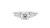 Round and Pear Cut 3 Stone Diamond Engagement Ring