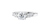 Round and Pear Cut 3 Stone Diamond Engagement Ring