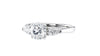 Round and Pear Cut 3 Stone Diamond Engagement Ring
