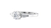 Round and Pear Cut 3 Stone Diamond Engagement Ring