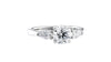 Round and Pear Cut 3 Stone Diamond Engagement Ring