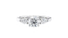 Round and Pear Cut 3 Stone Diamond Engagement Ring