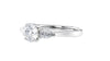 Round and Pear Cut 3 Stone Diamond Engagement Ring