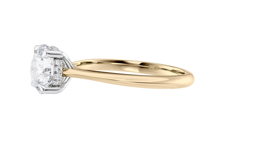 Round Solitaire Hidden Halo Diamond Engagement Ring