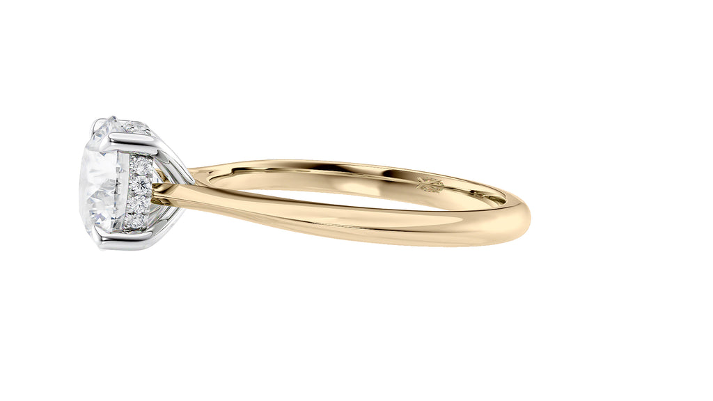 Round Solitaire Hidden Halo Diamond Engagement Ring