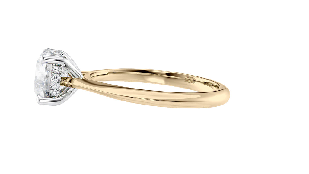 Round Solitaire Hidden Halo Diamond Engagement Ring