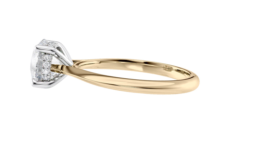 Round Solitaire Hidden Halo Diamond Engagement Ring
