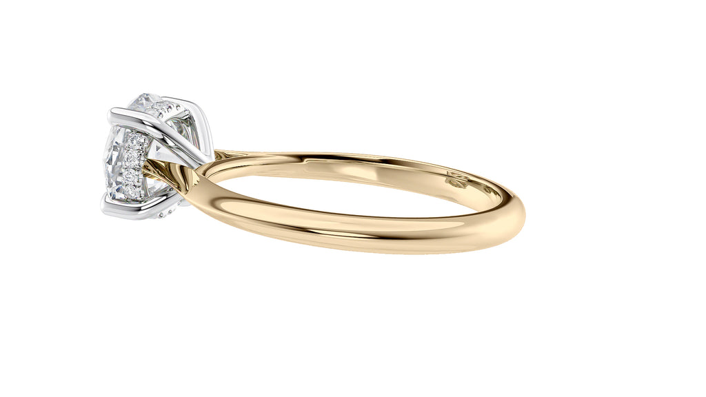 Round Solitaire Hidden Halo Diamond Engagement Ring