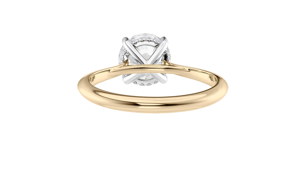 Round Solitaire Hidden Halo Diamond Engagement Ring