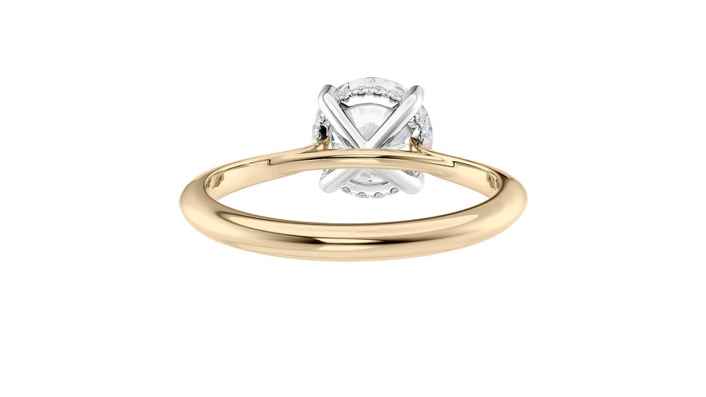 Round Solitaire Hidden Halo Diamond Engagement Ring
