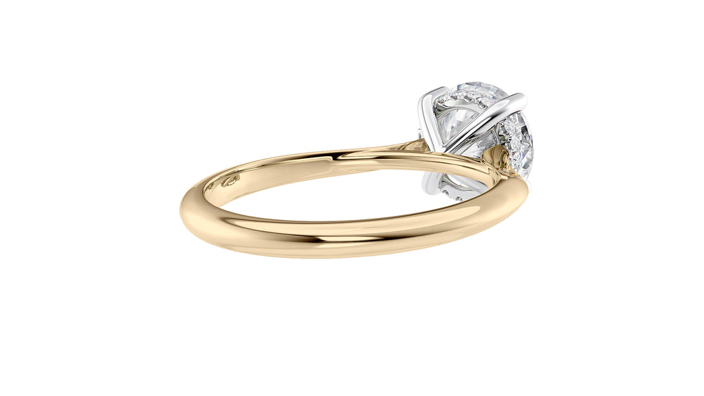 Round Solitaire Hidden Halo Diamond Engagement Ring