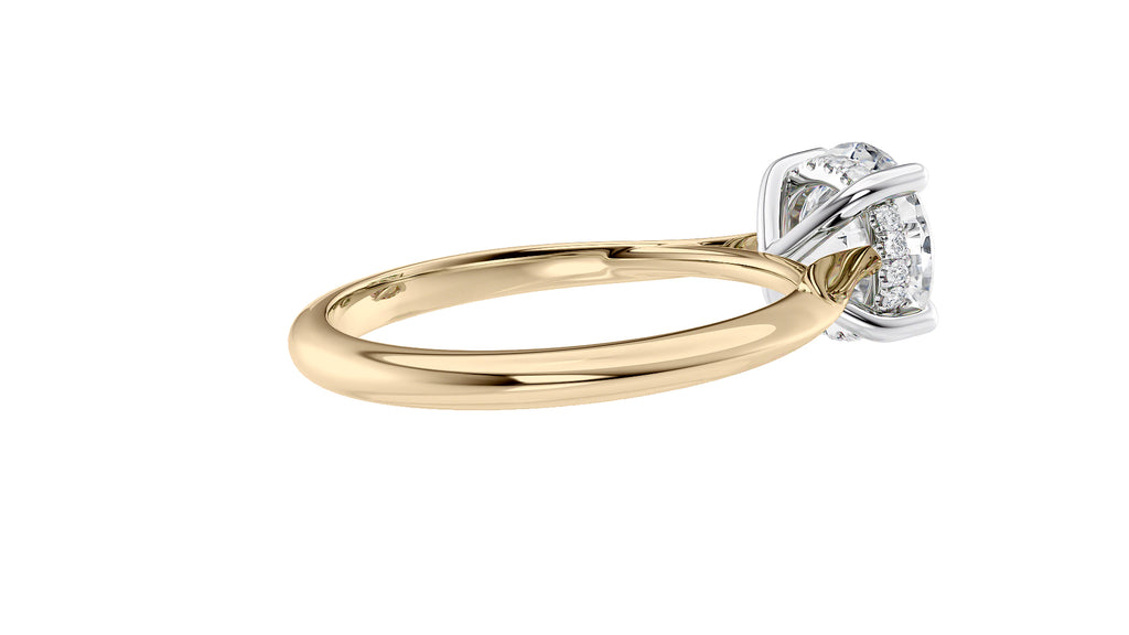 Round Solitaire Hidden Halo Diamond Engagement Ring
