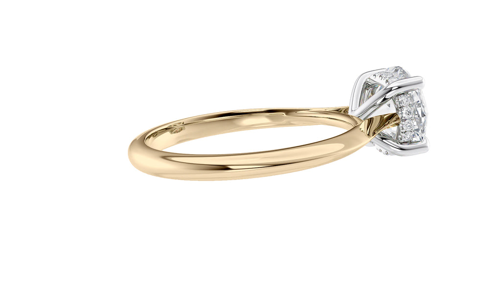 Round Solitaire Hidden Halo Diamond Engagement Ring
