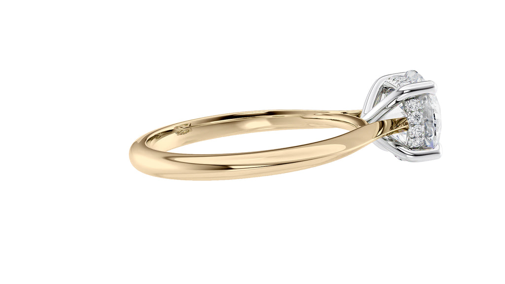 Round Solitaire Hidden Halo Diamond Engagement Ring