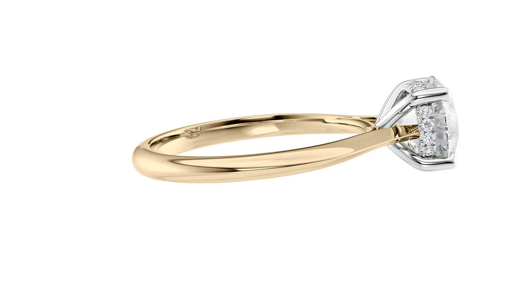 Round Solitaire Hidden Halo Diamond Engagement Ring