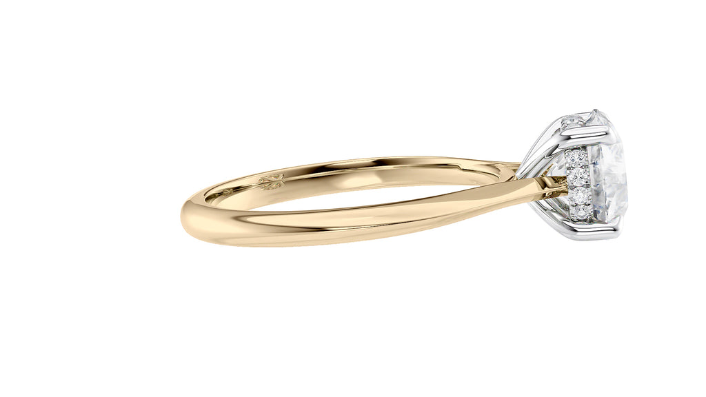 Round Solitaire Hidden Halo Diamond Engagement Ring