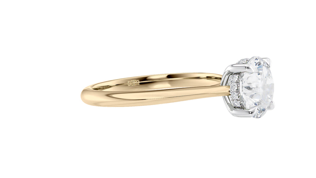 Round Solitaire Hidden Halo Diamond Engagement Ring