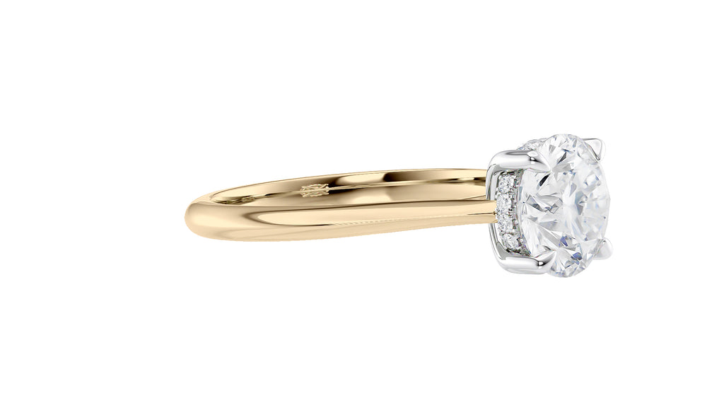 Round Solitaire Hidden Halo Diamond Engagement Ring