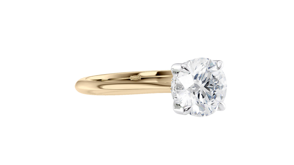 Round Solitaire Hidden Halo Diamond Engagement Ring