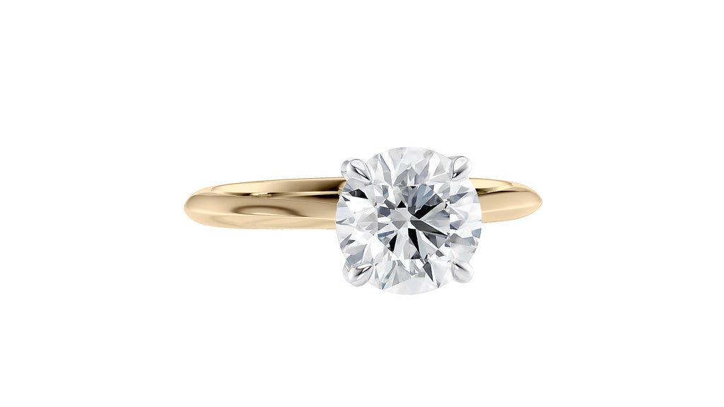 Round Solitaire Hidden Halo Diamond Engagement Ring