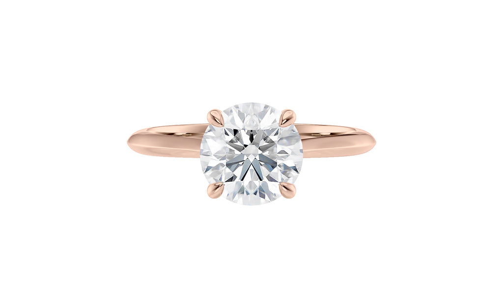 Round Solitaire Hidden Halo Diamond Engagement Ring