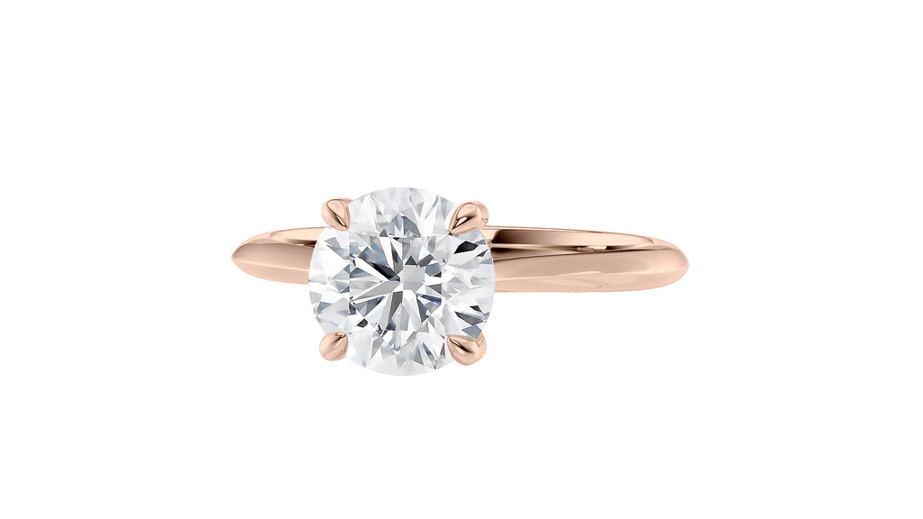 Round Solitaire Hidden Halo Diamond Engagement Ring