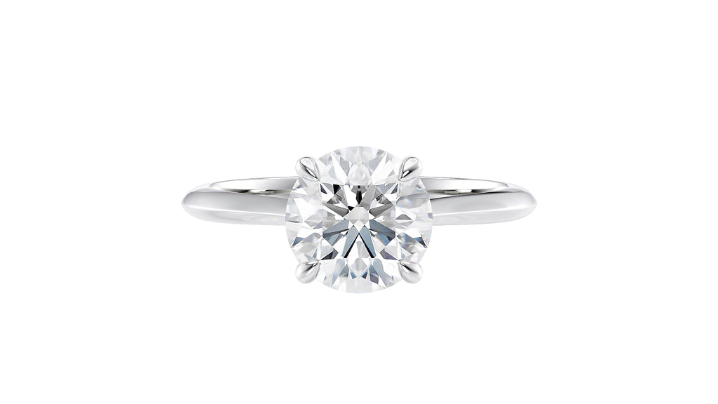 Round Solitaire Hidden Halo Diamond Engagement Ring