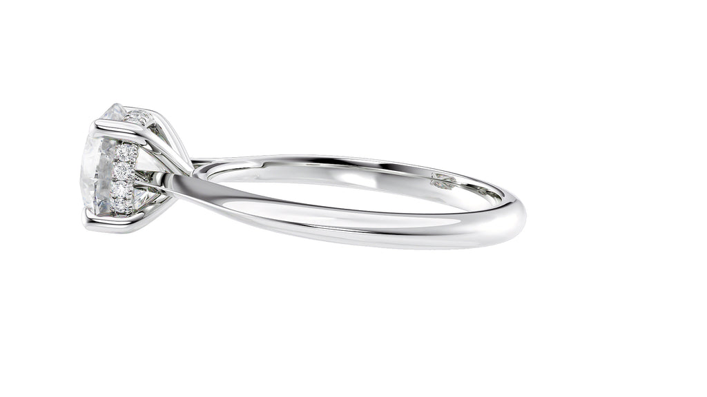 Round Solitaire Hidden Halo Diamond Engagement Ring