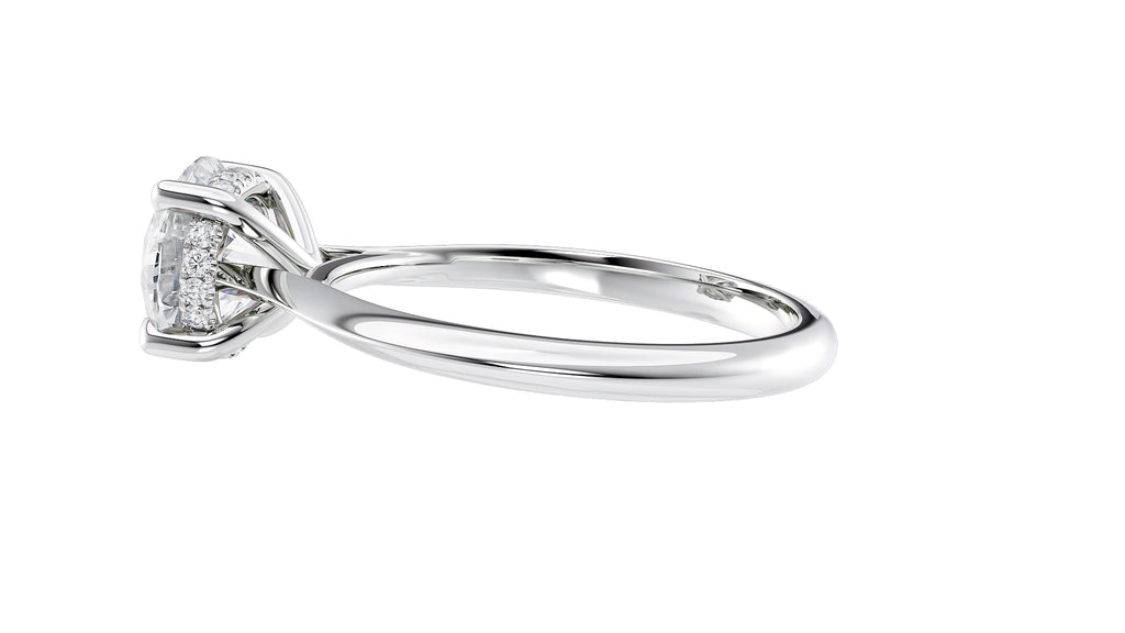 Round Solitaire Hidden Halo Diamond Engagement Ring