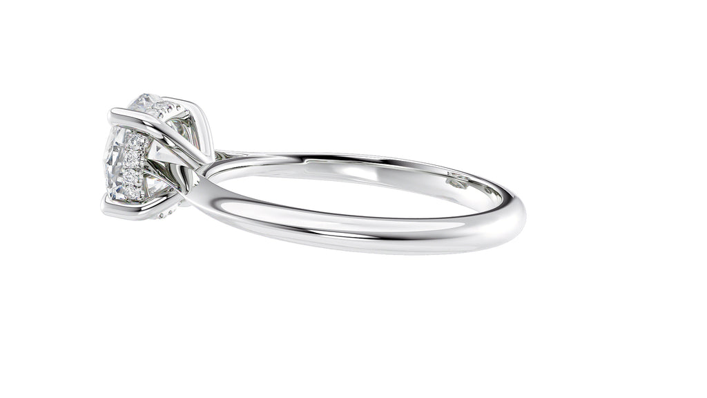 Round Solitaire Hidden Halo Diamond Engagement Ring