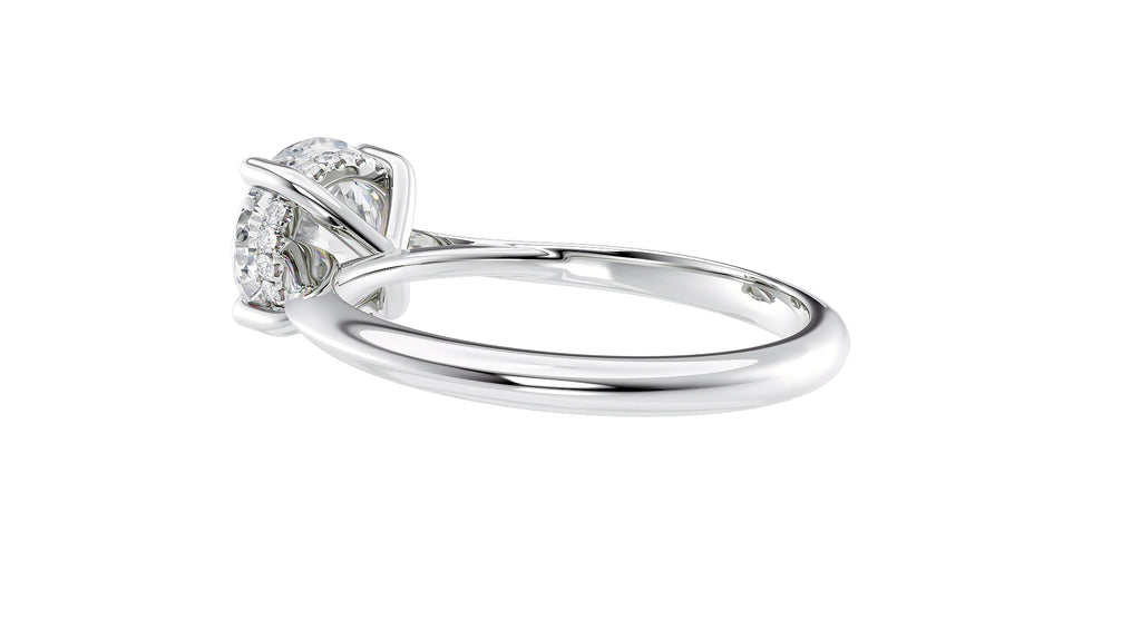 Round Solitaire Hidden Halo Diamond Engagement Ring
