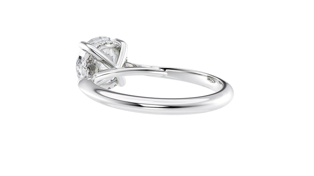 Round Solitaire Hidden Halo Diamond Engagement Ring